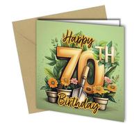 Oscar Finks Gardening Design 70th Birthday Card for Men or Women, Happy 70th Greeting #1612