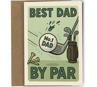Oscar Finks Golf Birthday Card for Dad - Golfing Father's Day, Best Dad by Par - Blank Inside, A5 Size - Golf Lover - Golfing for Father #1899