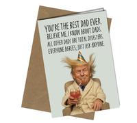 Oscar Finks Humorous Premium Birthday and Father's Day Card, Funny Trump Design, A5 Size, Blank Inside with Envelope for Him or Her Friend Bestie Man Woman Husband Wife Colleagues #1869