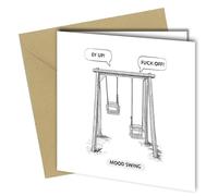 Oscar Finks Mood Swing Funny Multi-Purpose Birthday Card, Valentines Card or Anniversay card, Blank Inside #1791