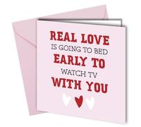 Oscar Finks Valentine Card, Birthday or Anniversary, Funny Love, Blank Inside, 'Real Love' Design, 350gsm Premium Cardstock #1794