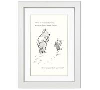 Oscar Finks Winnie the Pooh and Piglet Friendship Quote Framed Print, A5 Size (185mm x 245mm) White Frame, Nursery Wall Art #1857