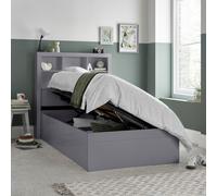 Bedmaster Oscar Grey Wooden Bookcase Ottoman Storage Bed Single - Single - Rubberwood - Grey