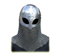Oscar Handicraft Viking Chainmail Helmet for Battle Armor | 18G Steel and Chainmail SCA LARP.
