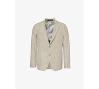 Oscar Jacobson Mens Hazel Beige Ferry Patch-pocket Single-breasted Cotton-blend Blazer 38