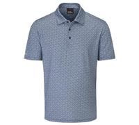 Oscar Jacobson Mens Northcote Print Stretch Polo Shirt - Skyway - L