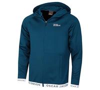 Oscar Jacobson Mens Travis Full Zip Golf Hoody - Teal/White - L