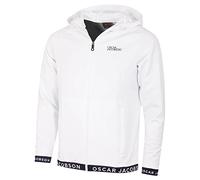 Oscar Jacobson Mens Travis Full Zip Golf Hoody - White/Navy - XXL
