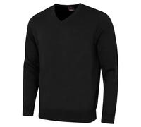 Oscar Jacobson Mens Walker V Neck Breathable Sweater - Black - L
