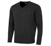 Oscar Jacobson Mens Walker V Neck Breathable Sweater - Charcoal - L