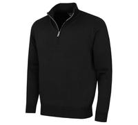 Oscar Jacobson Mens Wetherby Quarter Zip Sweater - Black - XXXL