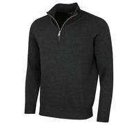 Oscar Jacobson Mens Wetherby Quarter Zip Sweater - Charcoal - L