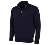 Oscar Jacobson Mens Wetherby Quarter Zip Sweater - Navy - M