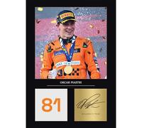 Oscar Piastri Gift Signed A4 Print Display Framed Formula 1 Gifts Digitally Reproduced Signature Mclaren Formula 1 Racing Team Gift (Framed)
