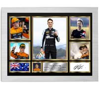 Oscar Piastri Signed Autograph Photograph Display - Perfect for F1 Fans, A4 Poster + White Frame - Limited Edition Autograph Fan Gift - Collectible Memorabilia Merchandise