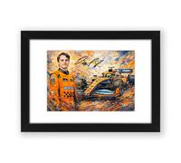 Oscar Piastri Signed Poster Print - Art Styled Limited Edition Autograph Fan Gift - Collectible Memorabilia Wall Art - F1 Star McLaren 2025 Race Winner (A3 Framed with Mount)