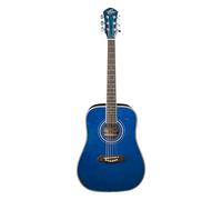 Oscar Schmidt OG1TBL-A 3/4 Size Dreadnought Acoustic Guitar. Transparent Blue