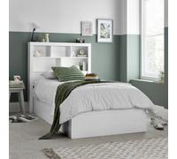 Oscar - Single - Bookcase Ottoman Storage Bed - White - Wooden - 3ft - Happy Beds