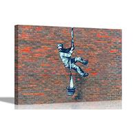 Oscar Wilde Create Escape by Banksy on Framed Canvas Prints Home Wall Decoration Graffiti Art 40 x 30cm (16 x 12 inches) A3