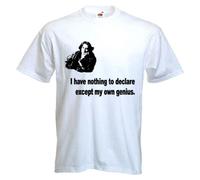 Oscar Wilde I Have Nothing to Declare Ecxcept My Own Genius T-Shirt (XXL, White)