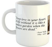 Oscar Wilde Quote Mug - Keep Love in Your Heart. - Ceramic - 300ml - Dishwasher and Microwave Safe