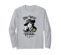 Oscar Wilde The Wit Portrait Flower Victorian Literary Long Sleeve T-Shirt