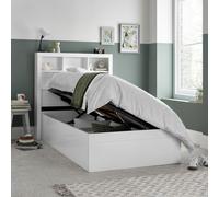 Oscar Wooden Bookcase Ottoman Storage Bed And Majestic 1000 Pocket Sprung Mattress Bedmaster White Single