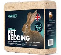Oscars Wood Shavings Natural Small Pet Bedding, 2.5kg - for Hamster Cage, Guinea Pig Cage, Rabbit Hutch - Soft Biodegradable Hamster Bedding, Odour Control Eco Friendly Substrate (12.5kg)