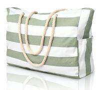 oscaurt Beach Bag, Large Beach Bags for Women, Waterproof Beach Tote Bags with Zip and Rope Handle, Summer Beach Bags Holiday Essentials Travel Bag Shopping Shoulder Handbags for Pool Gym Picnic