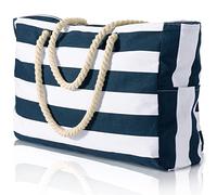 oscaurt Beach Bag Large Waterproof Beach Tote Bags with Zip and Rope Handle Summer Holiday Essentials Shoulder Handbags for Travel Shopping Pool Gym Picnic