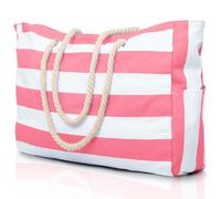 oscaurt Large Beach Bag for Women Waterproof Beach Tote Bag with Zip Travel Essentials Foldable Shopping Bag Pool Bag