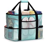 oscaurt Mesh Beach Bag Extra Large Waterproof Sandproof Beach Tote Pool Swim Bag Travel Vacation Essentials, Light Green, L, Mesh Beach Bag