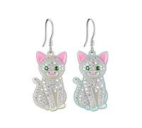 OSCCI Adorable Cat-Shaped Drop Earrings - Acrylic Animal Design with Durable Alloy Hooks, Trendy Hypoallergenic Earrings for Women and Pet Lovers, Acrylic, No Gemstone