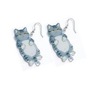 OSCCI Adorable Cat-Shaped Drop Earrings - Acrylic Animal Design with Durable Alloy Hooks, Trendy Hypoallergenic Earrings for Women and Pet Lovers, Acrylic, No Gemstone