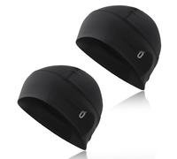 Oscenny Cycling Cap,American Lycra Thin Light Fabric Breathable Moisture-Wicking Under Helmet Skull Cap Hat for Men Women Motorcycle Running Hiking 4 Seasons (UK, Alpha, One Size, Black/Black)