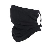 Oscenny Snood Adjustable Drawstring High Density Thick Warm Windproof Anti-Static Polar Fleece Neck Warmer Stretch Washable for Chilly Cold Weather for Men Women Skiing Cycling Motorcycle(Black)