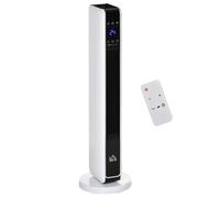 Etna HOMCOM Ceramic Tower Heater with Remote Control, Built-in Timer and Oscillation, White