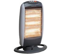 Oscillating Halogen Heater Black 1200W Portable Compact Room Heater 3-Heat Timer