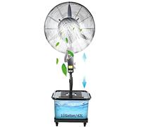 Oscillating Misting Fan with 3 Speeds, Adjustable Height for Patio, Restaurant, and Commercial Outdoor Cooling