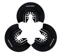 Oscillating Multi Tool Blades 3 Pack 88 mm HCS Half Round Saw Blades | Compatible With Dewalt Makita Dremel Fein Non Starlock Ryobi - for Clean Flush Cuts in Wood and Drywall