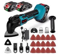 Oscillating Multi-Tool - Cordless Multitool 4° Oscillation Angle, 6 Variable Speed Oscillating Multi-Tool with 22 Accessories for Cutting Grinding