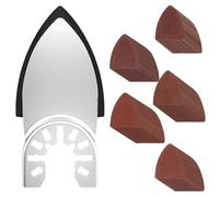 Oscillating Multi Tool Kit,51PCS Detail Sanding Pads Kit,Grit 60/80/120/180/240,1Pcs Triangle Sanding Pad,50Pcs Sandpaper for Attaching Oscillating Tool Sanding Pad,for Sanding Hardwoods,Metals,Wall
