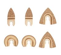 Oscillating Saw Blades Universal Carbide Mixed Semicircle Triangular Finger Kit for Tile Grinding and Shaping Stone Concrete Ceramics Masonry 6Pcs Carbide Durable