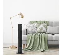 Oscillating Three Speed Tower Fan With Timer Grey