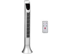 Oscillating Three Speed Tower Fan With Timer & Remote Control Silver