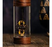 Oscilloglass Mechanical Hourglass by Kokusai - 11cm Walnut & Brass - 3 Minute Timer - Beautifl Home Decor, Desk Toy