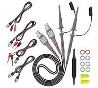 Oscilloscope Clip Probes,4 PCS(Oscilloscope Probe 2PCS + 4mm Banana Plug Test Leads 1PC+ TestLeads 1PC) with BNC to Minigrabber Test Lead Kit