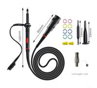 Oscilloscope Probe Kit 200MHz with BNC to Mini Grabber Leads, 10:1 or 1:1 Switchable Attenuation for Digital Handheld Oscilloscopes