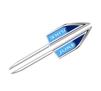 OscitY 2PCS Car Metal Logo side knife Emblem, For Nis-san JUKE Badge Sticker Premium Replacement Emblems Auto Styling Decoration Accessories,B/Blue