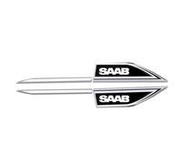 OscitY 2PCS Car Metal Logo side knife Emblem, For Saab 93 95 Saab 9-3 9-5 900 9000 Badge Sticker Premium Replacement Emblems Auto Styling Decoration Accessories,A/Black